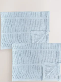 Next 2 Pack 100% Cotton Baby Cellular Blanket Blue Best
