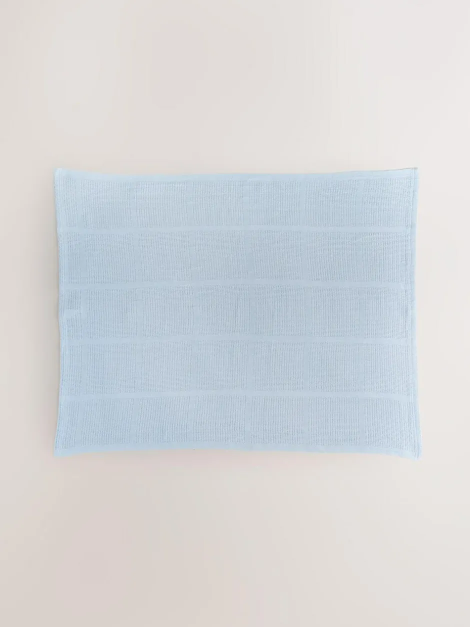 Next 2 Pack 100% Cotton Baby Cellular Blanket Blue Best