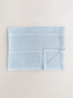 Next 2 Pack 100% Cotton Baby Cellular Blanket Blue Best