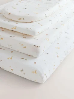 Next 2 Pack Baby Muslin Fitted Sheets Mini Jungle Sale