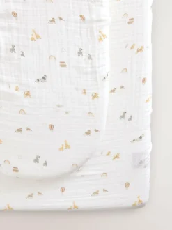 Next 2 Pack Baby Muslin Fitted Sheets Mini Jungle Sale