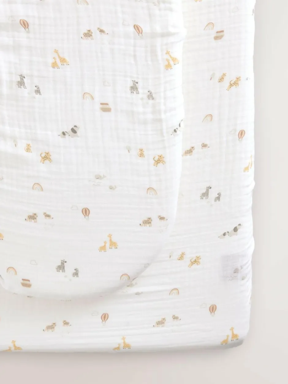 Next 2 Pack Baby Muslin Fitted Sheets Mini Jungle Sale