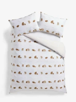 Next 2 Pack Natural Hamish the Highland Cow Reversible Duvet Cover and Pillowcase Set Discount
