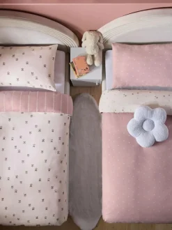 Next 2 Pack Natural Hearts Duvet Cover and Pillowcase Set New