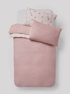 Next 2 Pack Natural Hearts Duvet Cover and Pillowcase Set New