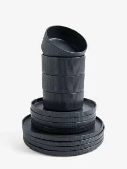 Next 12 Piece Charcoal Grey Stamford Dinner Set Outlet