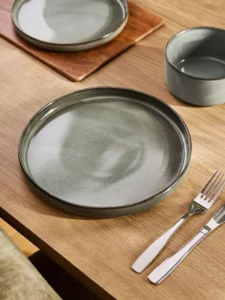 Next 12 Piece Green Dalton Reactive Glaze Dinner Set Hot