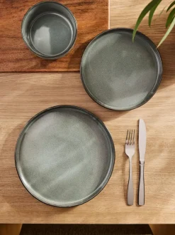 Next 12 Piece Green Dalton Reactive Glaze Dinner Set Hot
