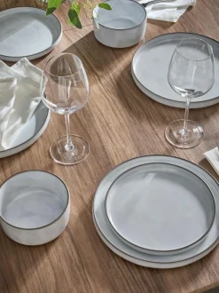 Next 12 Piece Light Grey Cloud Dinner Set Outlet