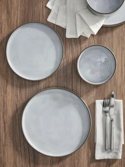 Next 12 Piece Light Grey Cloud Dinner Set Outlet