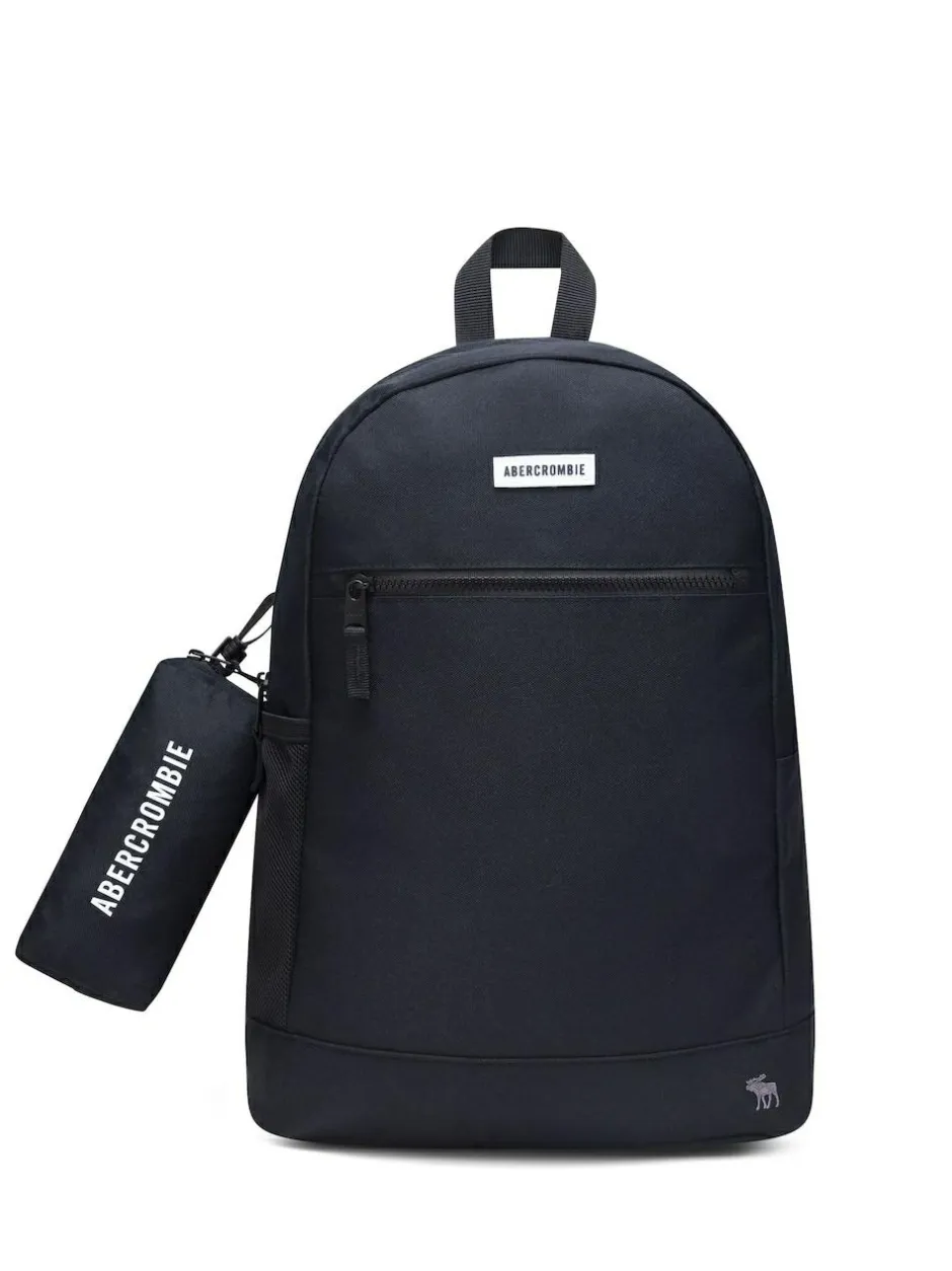 Abercrombie & Fitch Blue Logo Backpack With Pencil Case Discount