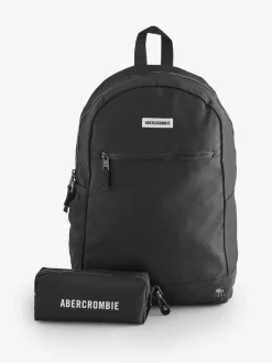 Abercrombie & Fitch Blue Logo Backpack With Pencil Case Discount