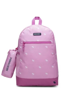 Abercrombie & Fitch Pink Backpack with Pencil Case Clearance