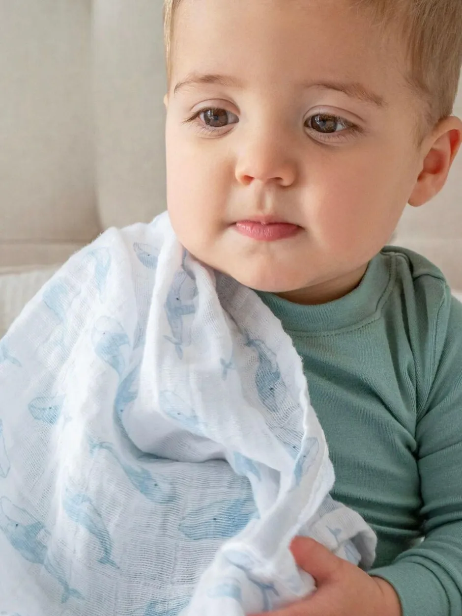 Aden + Anais Cotton Muslin Blankets 4 Pack Blue Hot