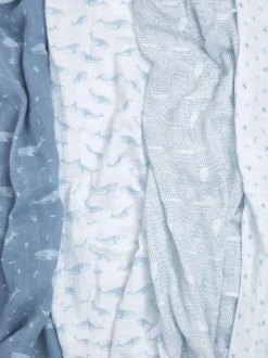 Aden + Anais Cotton Muslin Blankets 4 Pack Blue Hot