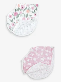Aden + Anais Natural 100% Cotton Muslin Ma Fleur Burpy Bibs 2 Pack Sale