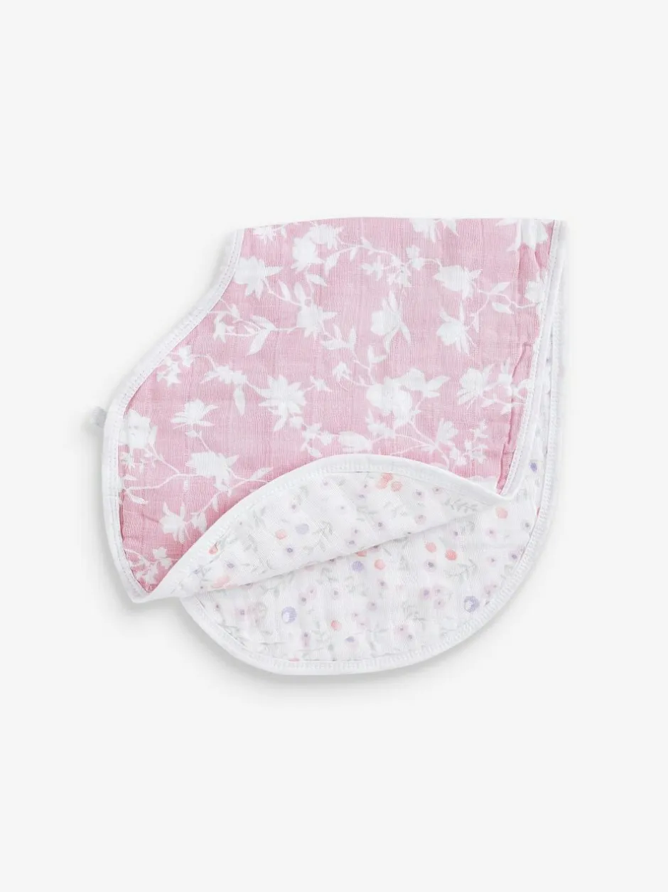 Aden + Anais Natural 100% Cotton Muslin Ma Fleur Burpy Bibs 2 Pack Sale