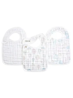 Aden + Anais Pink Cotton Muslin Snap Bibs 3 Pack Discount