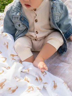 Aden + Anais White Large Blankets 100% Cotton Safari Dream Muslins 4 Pack Best