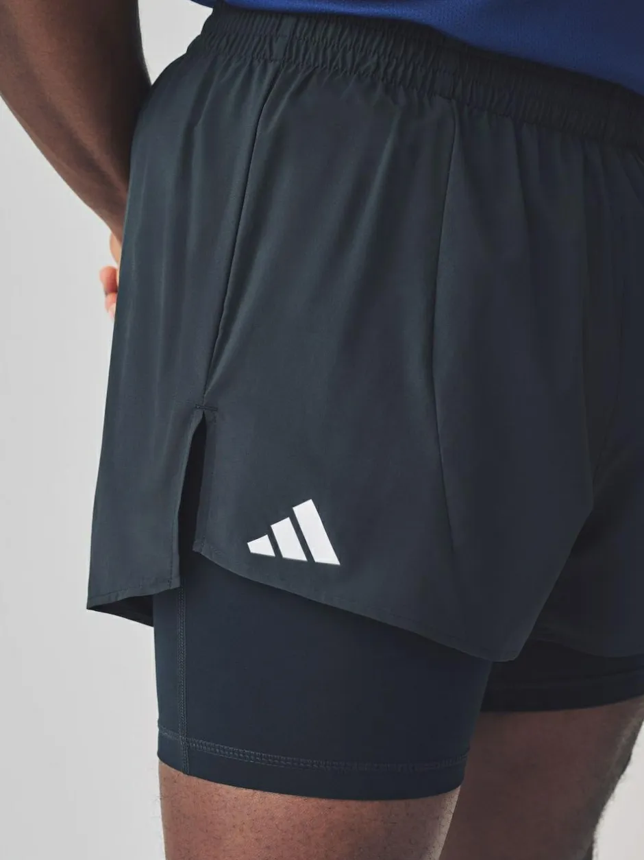 adidas Black Adizero Essential Running Shorts New