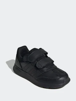 adidas Black Chrome Tensaur Switch Hook and Loop Kids Trainers Best