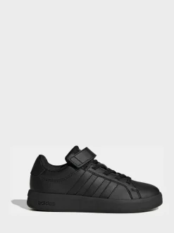 adidas Black Grand Court 3.0 Elastic Lace Kids Trainers Online