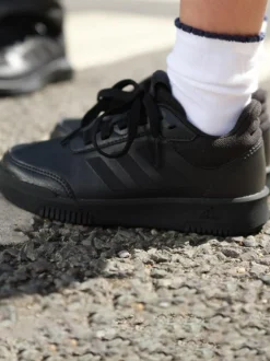 adidas Black Lace Up Tensaur Kids Trainers Best