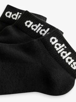 adidas Linear Ankle Cushioned Socks 3 Pack Black Clearance