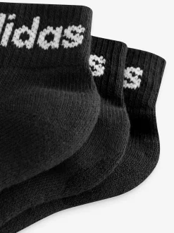 adidas Linear Ankle Cushioned Socks 3 Pack Black Clearance