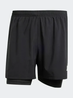 adidas Black Own the Run CLIMACOOL 2-in-1 Shorts Outlet