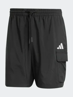 adidas Small Essentials Logo Cargo Chelsea Shorts Black New