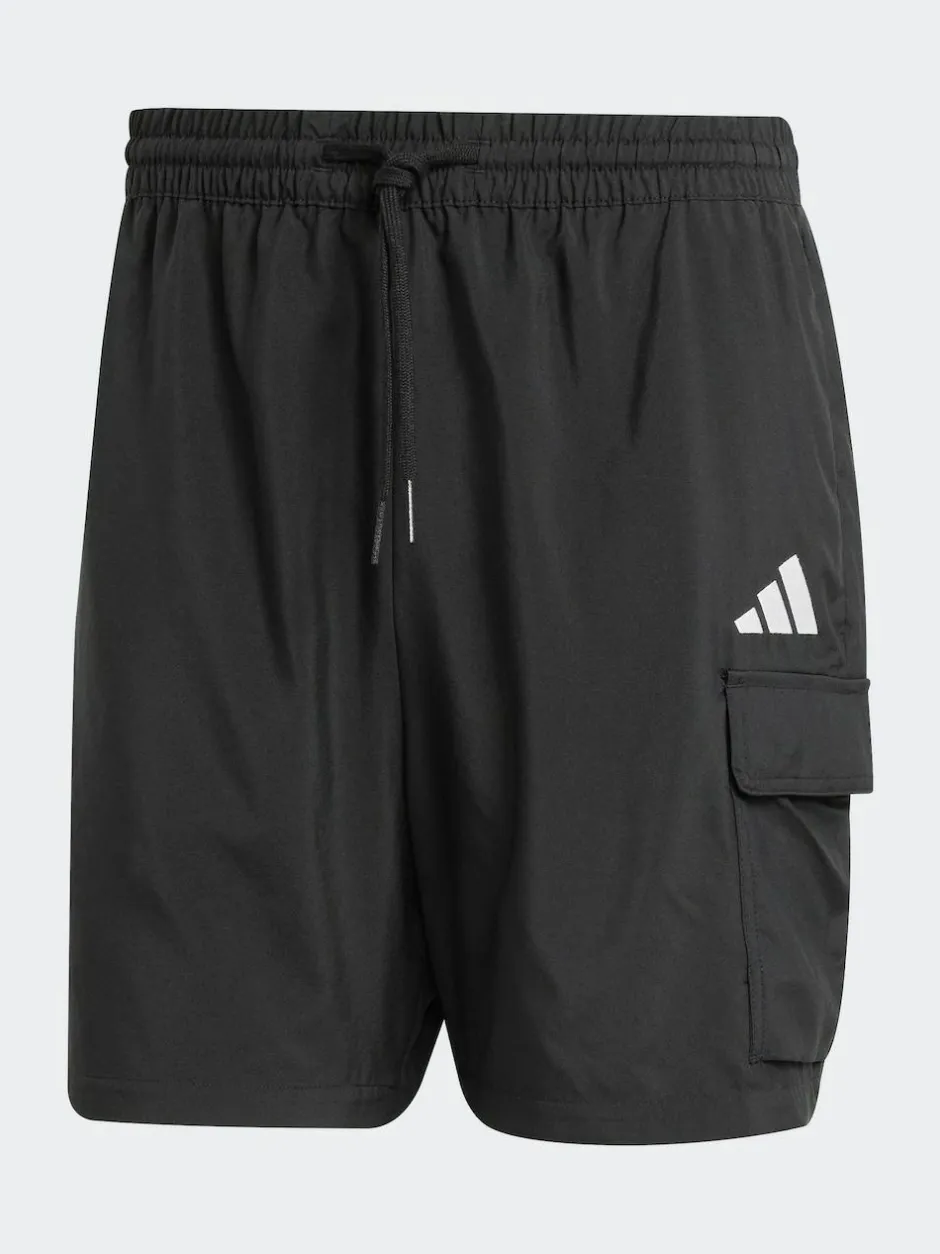 adidas Small Essentials Logo Cargo Chelsea Shorts Black New