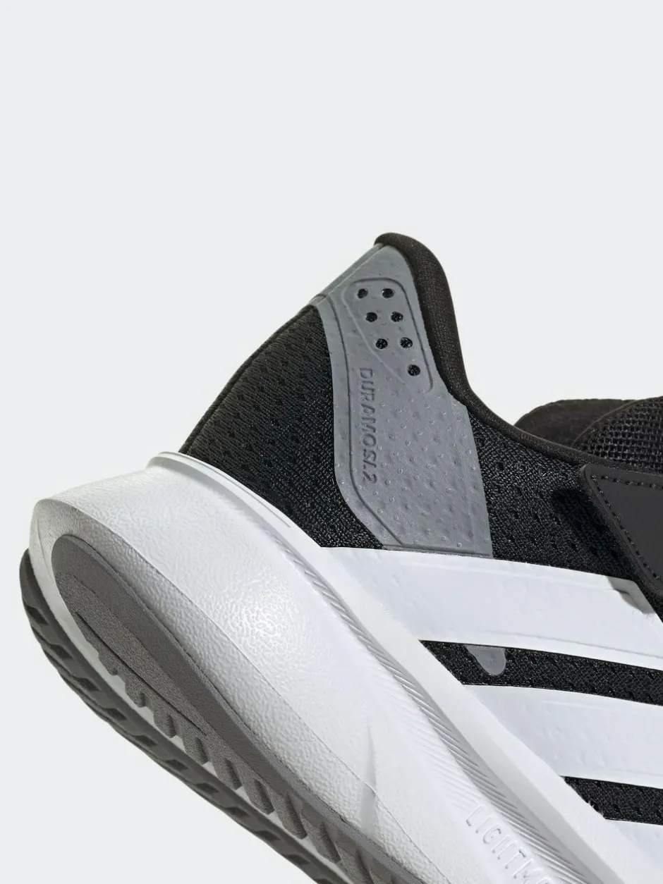 adidas Duramo SL Hook and Loop Running Kids Trainers Black/White