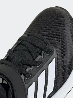 adidas Black/White Runfalcon 5 Elastic Lace Running Kids Trainers Hot