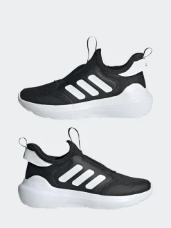 adidas Black/White Tensaur Comfort Slip On Junior Trainers Discount