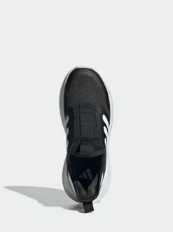 adidas Black/White Tensaur Comfort Slip On Junior Trainers Discount
