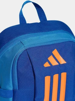 adidas Blue/Orange Kids 3 Stripe Backpack New