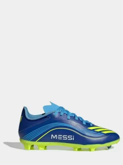 adidas Blue/Yellow Kids F50 Messi League Firm/Multi Ground Boots Discount