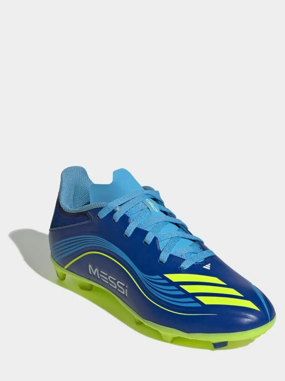 adidas Blue/Yellow Kids F50 Messi League Firm/Multi Ground Boots Discount