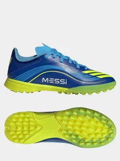 adidas Blue/Yellow Kids F50 Messi League Turf Boots Clearance