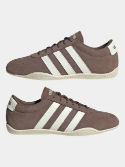 adidas Brown/White Grand Court Lo Trainers
