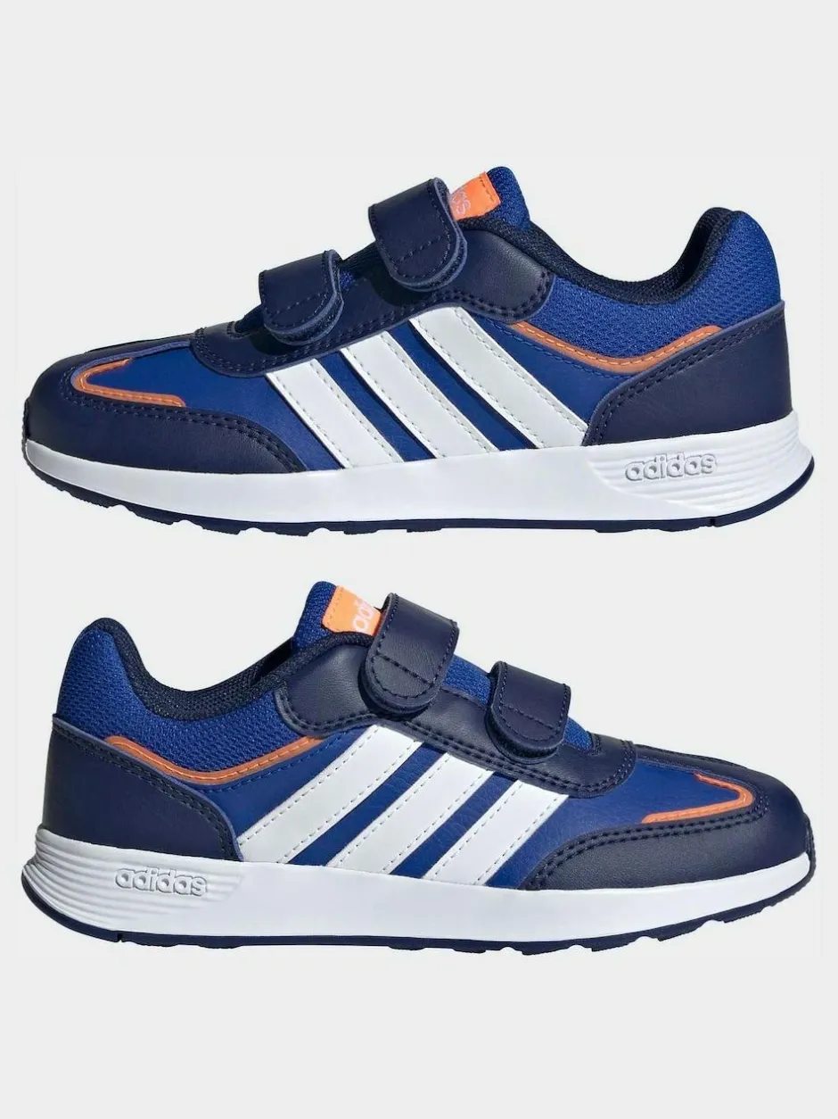 adidas Dark Blue Tensaur Switch Hook and Loop Kids Trainers Hot