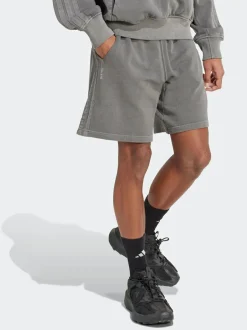 adidas All SZN French Terry Washed 100% Cotton 8 Inch Shorts Grey Clearance