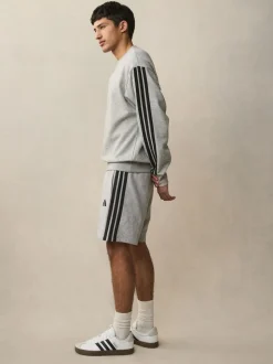 adidas Grey Essential 3-Stripes French Terry Shorts Discount