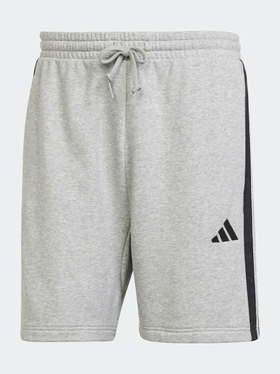adidas Grey Essential 3-Stripes French Terry Shorts Discount