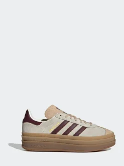 adidas originals Beige/Red Gazelle Bold W Trainers New