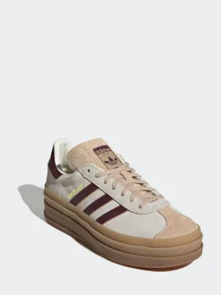 adidas originals Beige/Red Gazelle Bold W Trainers New