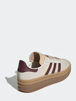 adidas originals Beige/Red Gazelle Bold W Trainers New