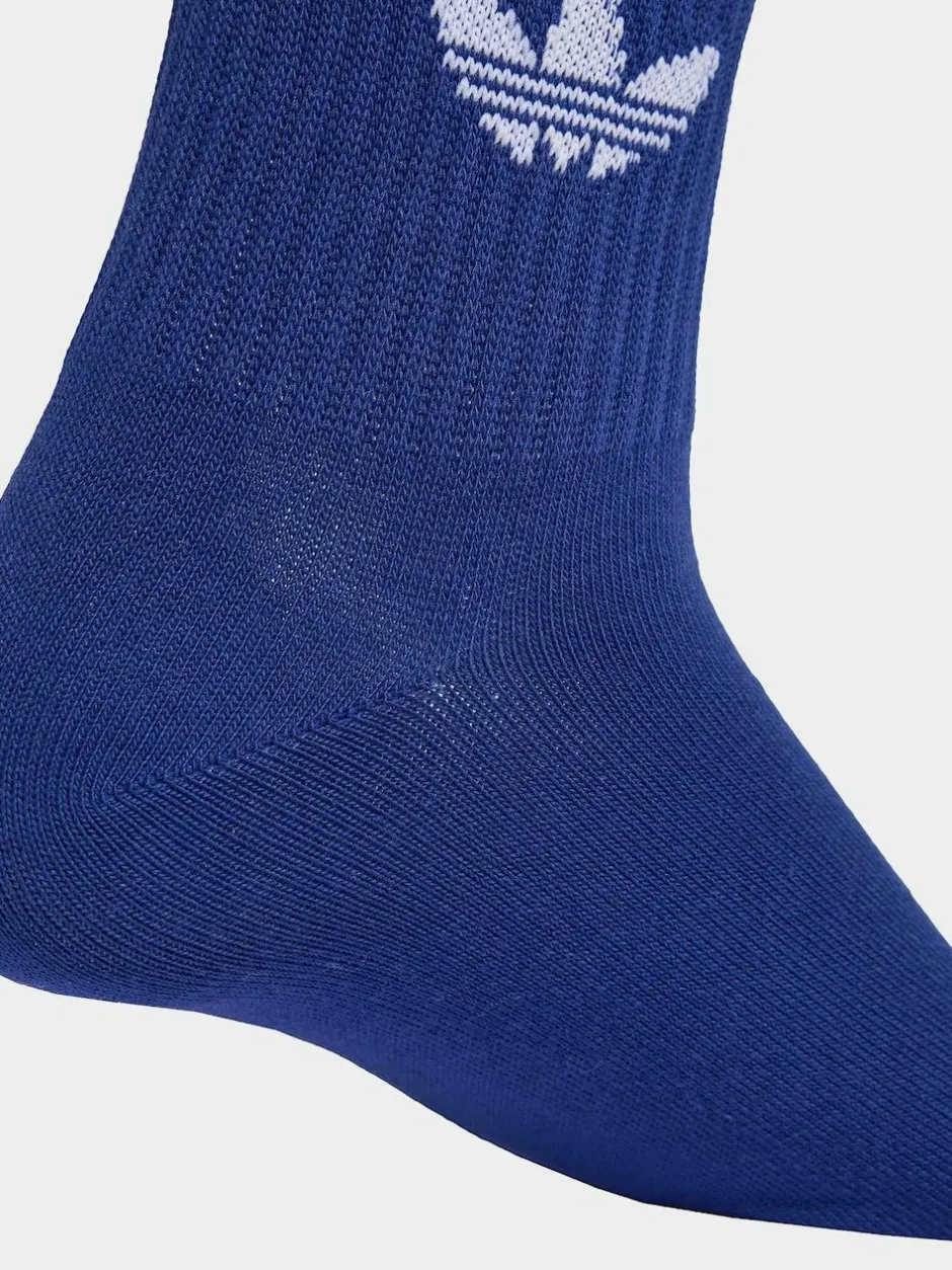 adidas originals Blue/Green Crew 3-Stripes Crew Socks 3 Pairs Outlet