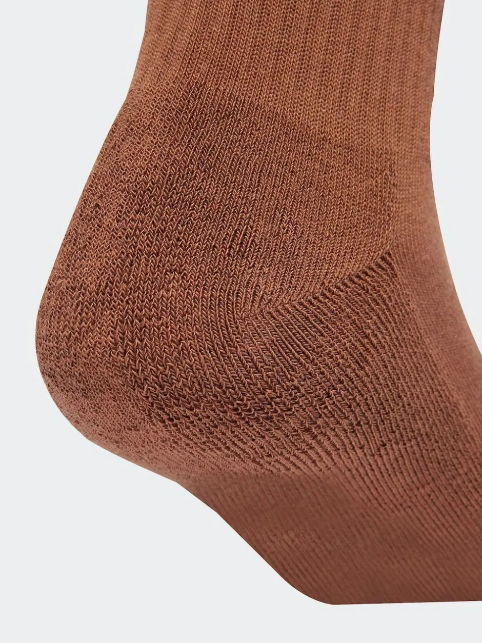 adidas Originals Brown Light Trefoil Crew Socks 6 Pack Clearance